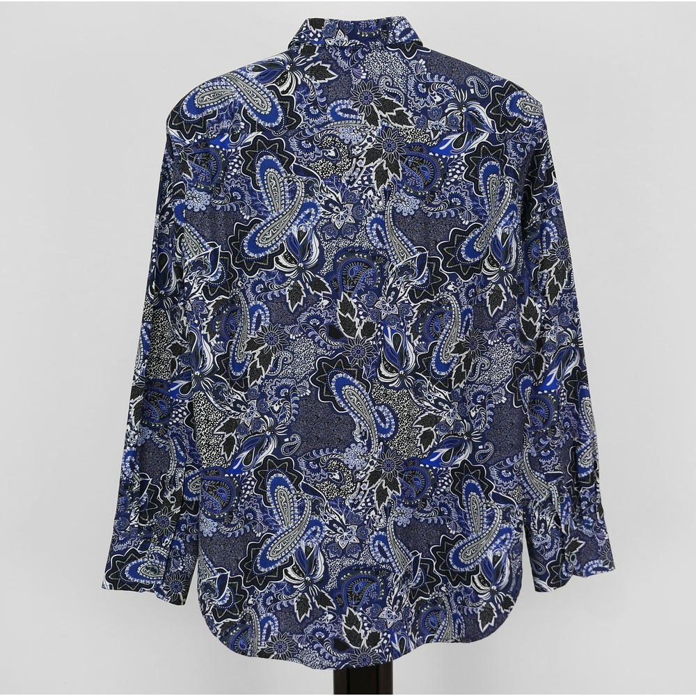 Robert Graham Paisley Button Down Shirt Mens M Blue Classic Fit Mesmerizing 16.5 - Picture 3 of 7